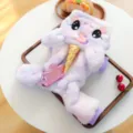 Cute plush pet costume for small dogs, dreamy unicorn design with gold horn and pink cloud. - XS / Dream Pony Costume - Purple