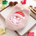 Niedliche rosa Fleece Haustier Winterweste mit Weihnachtsmann Stickerei, warme Hundekleidung. - XS / Gepolsterte Weste / Brust 30 Rücken 20cm / Rosa
