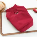 Rode gebreide huisdier trui voor kleine honden en katten met D-ring, warme winterkleding detail. - XS / Bordeauxrood