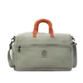 Large travel duffel bag with wet dry compartment, expandable luggage bag for fitness and trips. - Green