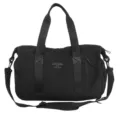 Black large capacity travel duffel bag for sports, gym and short trips with shoulder strap - Black