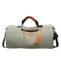 Cylindrical dry-wet separation gym duffel bag, large capacity waterproof travel sports bag. - Green