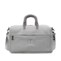 Gray travel duffel bag, lightweight gym sports bag with shoulder strap and large capacity. - Gray