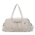 Large capacity shoulder bag for short trips, waterproof travel luggage duffel bag for gym. - Ivory