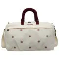 Large capacity travel duffel bag with dry wet separation for gym and short business trips. - Off White