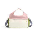 Dopamine colorblock casual shoulder bag, stylish commuter tote for women, lightweight travel bag. - Pink No Label