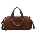 Bolso de viaje deportivo grande para mujer, bolsa de gimnasio impermeable con separación. - Café