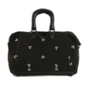 Black Travel Duffle Bag with White Bows Expandable Gym Sports Luggage Bag Variant Style - Black