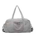 Grey large capacity travel duffel bag with shoulder strap, waterproof and durable fitness bag. - Gray