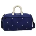 Large capacity travel duffel bag with dry wet separation, stylish blue design for gym and sports. - Blue
