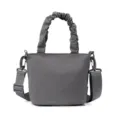 Sac seau bandoulière gris décontracté avec poignée froncée et sangle réglable. - Gris foncé