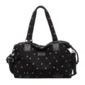 Grande borsa da viaggio con motivo a fragole, ideale per palestra e brevi viaggi di fine settimana. - Nero