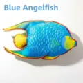 Jouet en peluche pour chat en forme de poisson-ange bleu pour s'amuser et mordre - Jouet Poisson Océanique à la Cataire