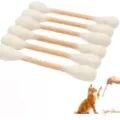 Grands bâtonnets à mâcher pour chat en bois et coton pour le nettoyage dentaire et le jeu - Corde en coton feutre de laine