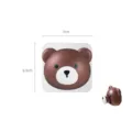Brown bear shaped adhesive hook for masks and cables 7x6.5cm wall storage - Single Hook / Brown