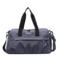 Grand sac de sport à carreaux pour fitness, voyage et entraînement avec bandoulière réglable. - Bleu