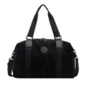 Black travel duffel bag, large capacity gym sports bag, waterproof weekender bag - Black