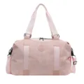 Pink PU Travel Gym Duffel Bag Large Capacity Sports Yoga Handbag with Adjustable Strap - Pink