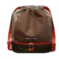 Large capacity drawstring backpack with wet and dry separation for sports, fitness and swimming. - Coffee