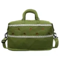 Borsa da viaggio verde con bordo in pizzo e grande capacità per fitness e sport. - Nuvola Verde