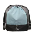 Waterproof drawstring gym backpack with shoe compartment wet dry separation sports bag for men women - Light Blue