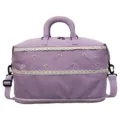 Large capacity purple travel duffel bag with wet dry separation and cute embroidery. - Purple Cloud