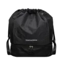 Waterproof swim backpack for men and women, large capacity drawstring gym bag with wet dry comp. - Black