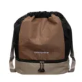 Waterproof drawstring gym backpack with wet dry compartment for fitness and sports swimming. - Khaki