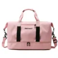 Pink travel duffel bag large capacity fitness gym bag with wet dry separation for women - Sweet Pink