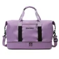 Purple large capacity travel duffel bag with separate bottom compartment for gym sports fitness - Light Purple