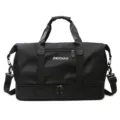 Large capacity travel duffel bag lightweight sports gym bag with shoe compartment. - Versatile Black
