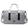 Gray travel duffel bag with large capacity gym sports bag and wet compartment. - Dawn Grey