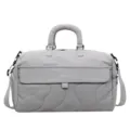 Large capacity gray travel duffel bag for women, lightweight waterproof fitness gym bag. - Gray