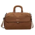 Large capacity travel duffel bag for women, waterproof fitness bag, stylish brown weekender bag. - Tan