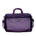 Purple large capacity travel duffel bag with front pocket, handles and shoulder strap. - Purple