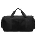 Black star print gym duffel bag, large capacity sports travel bag with dry wet separation. - Black