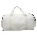 Large capacity star print travel duffel bag, trendy fitness sports bag for short trips. - Off White