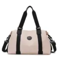 Waterproof oxford cloth gym bag for women large capacity travel duffel bag with wet dry separation - Off White