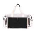 Expandable large capacity travel duffel bag with shoulder strap for short trips and daily use. - Black