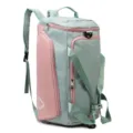 Multifunctional travel backpack oxford cloth duffel bag large capacity casual daypack. - Green and Pink