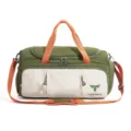Large capacity multi-purpose nylon travel duffel bag sports gym storage shoulder bag - Green with Logo