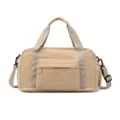 Large capacity waterproof travel duffel bag with shoulder strap for gym and weekend trips. - Khaki