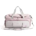 Multi-purpose large capacity nylon travel sports duffel bag, lightweight gym shoulder handbag. - Purple With Label