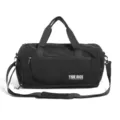 Black large capacity travel duffel bag, lightweight portable gym sports shoulder bag - With Tag / Black