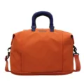 Large capacity travel duffel bag, orange overnight weekender bag with shoulder strap. - Orange Red