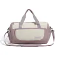 Large capacity travel duffel bag in pink and white, lightweight gym fitness storage bag. - With Tag / Purple