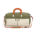 Large capacity green beige sports duffel bag fitness travel shoulder handbag main view - No Tag / Green