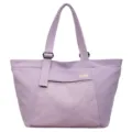 Purple tote bag for women large capacity shoulder bag casual commuter handbag with mesh pocket - Light Purple