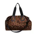 Damen Leopardenmuster Reise Duffel Bag, lässige Sport Fitness Yoga Schultertasche. - Leopardenbraun