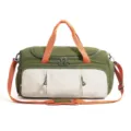 Large capacity nylon travel duffel bag, sports gym handbag in green and orange color. - Green (No Label)